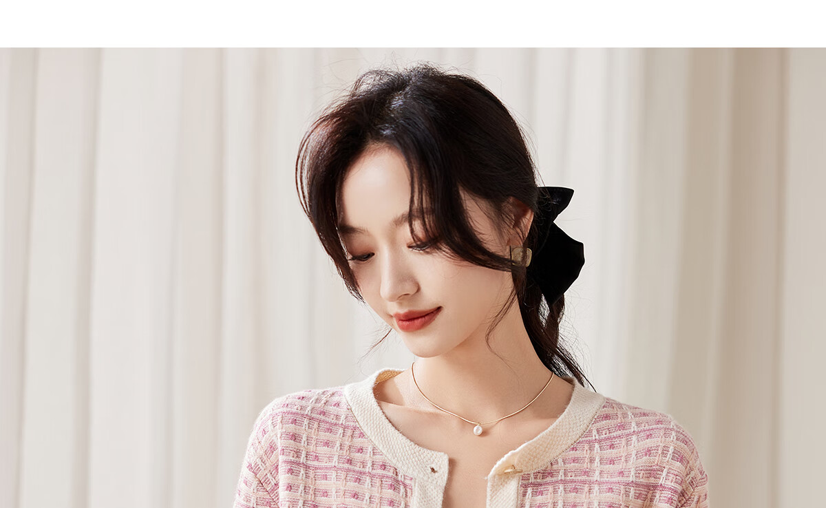 PinCai Women's Loose Plaid Jacquard Knit Cardigan Elegant Youthful Knit Jacket P143Z1001 15