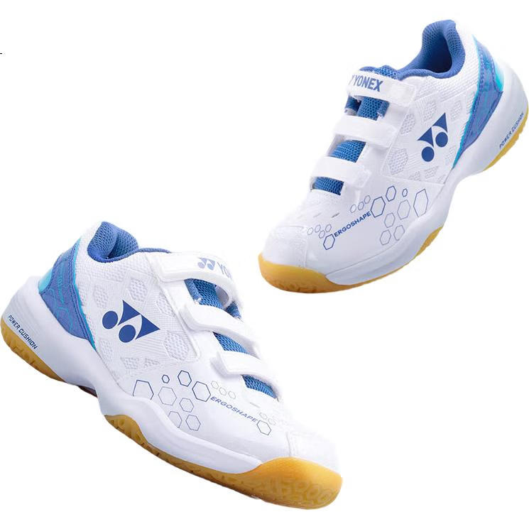 Детские кроссовки для бадминтона YONEX SHB101J, белые с синим, размер 35