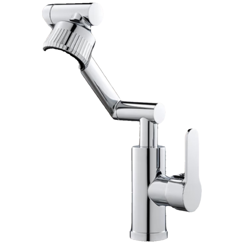 ILeddog Seiko 304 Thickened Basin Faucet Mechanical Arm Bathroom Universal Splash-Proof Hot and Cold Basin Faucet