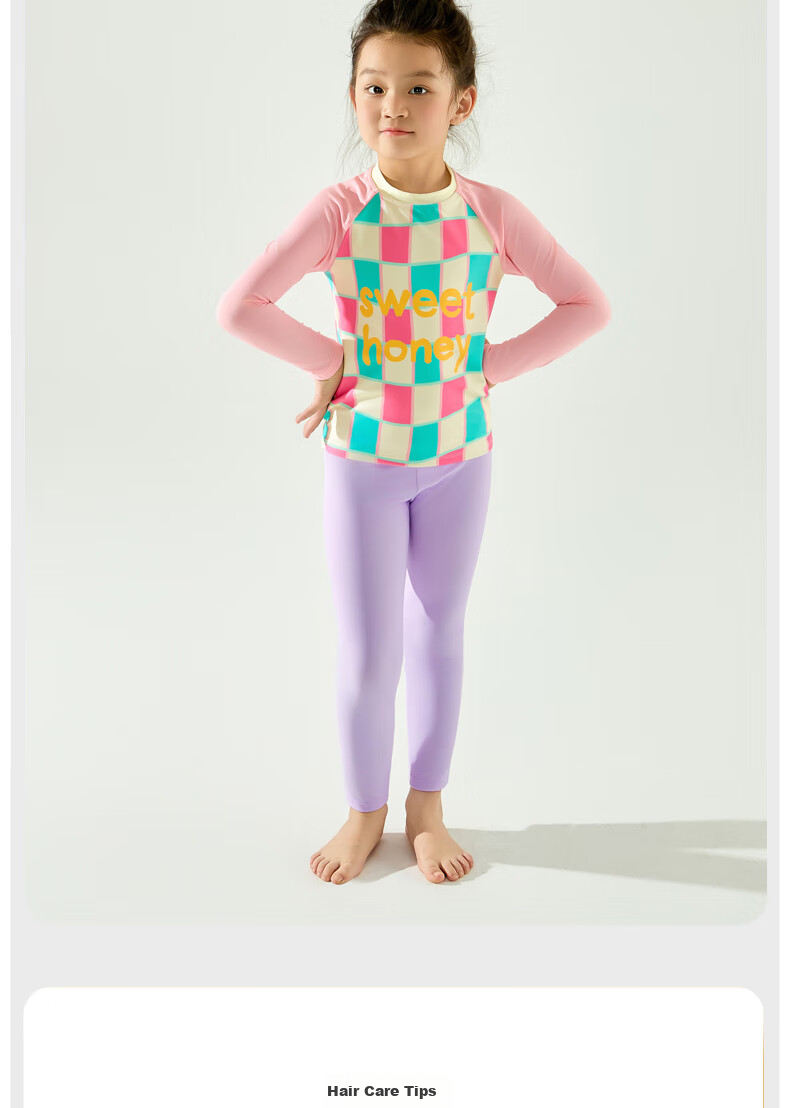 Adoreswim Spring/summer 2025 New Girls' Two-Piece Long-Sleeve Swimsuit Set, Sun Protection Baby Vacation Swimwear, Surfing Suit for Beach 11