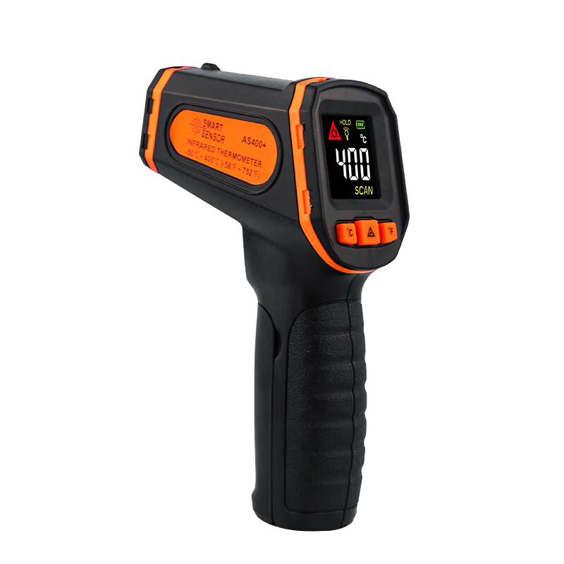 CEM Infrared Thermometer High Precision Industrial Grade Temperature Gun AS400+ Color Screen Digital Handheld Thermometer
