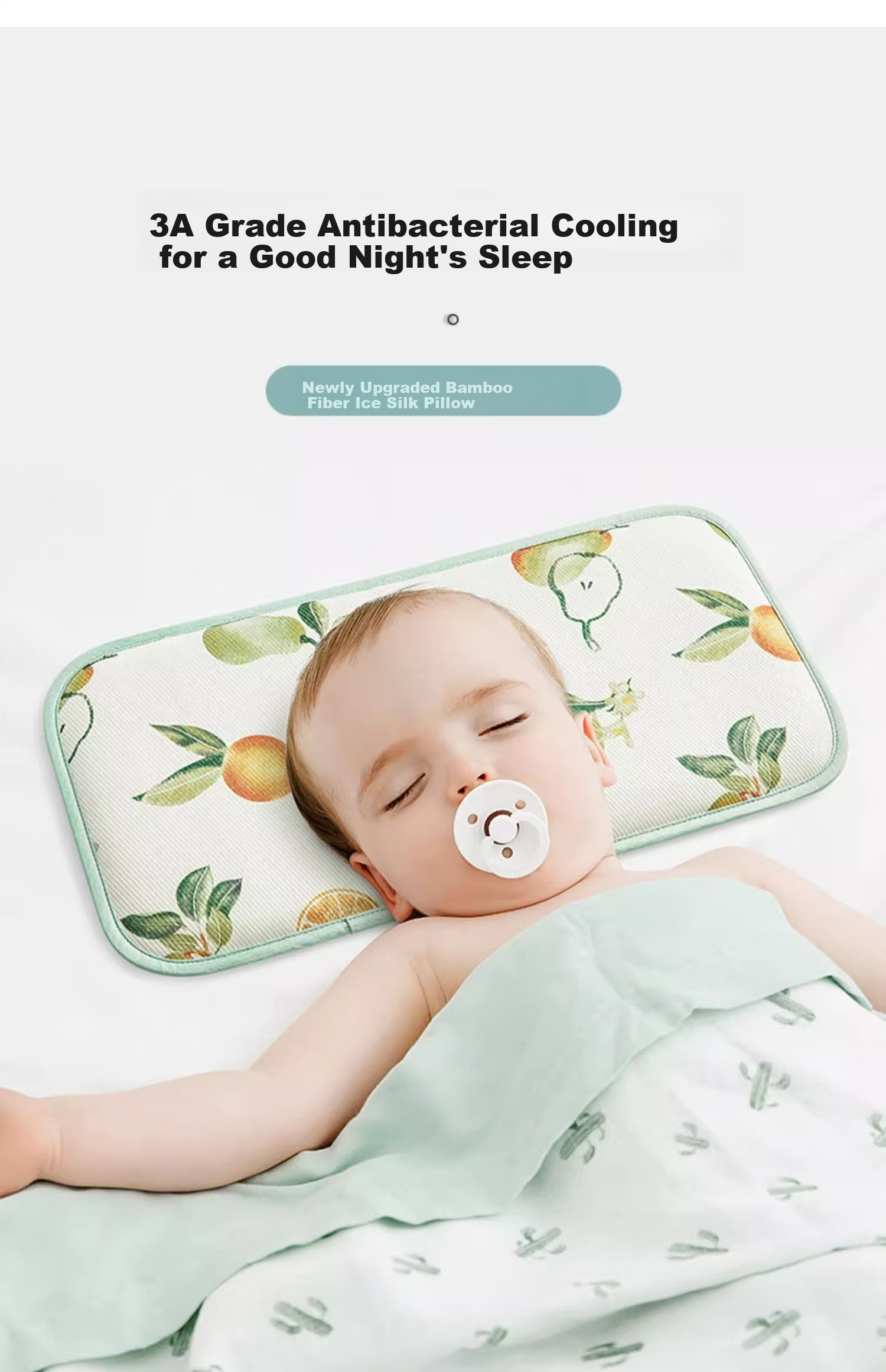 EMXEE Baby Cloud Pillow, Summer Children's Ice Silk Pillow, Newborn Breathable Large Pillow, Rainbow in The Clouds 1