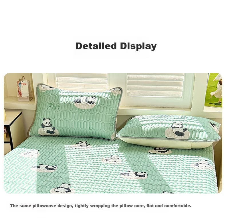 CROWN Ice Silk Cooling Mat 1.8x2m Summer A-Class Student Dormitory 3-Piece Set Soft Washable Mat 8
