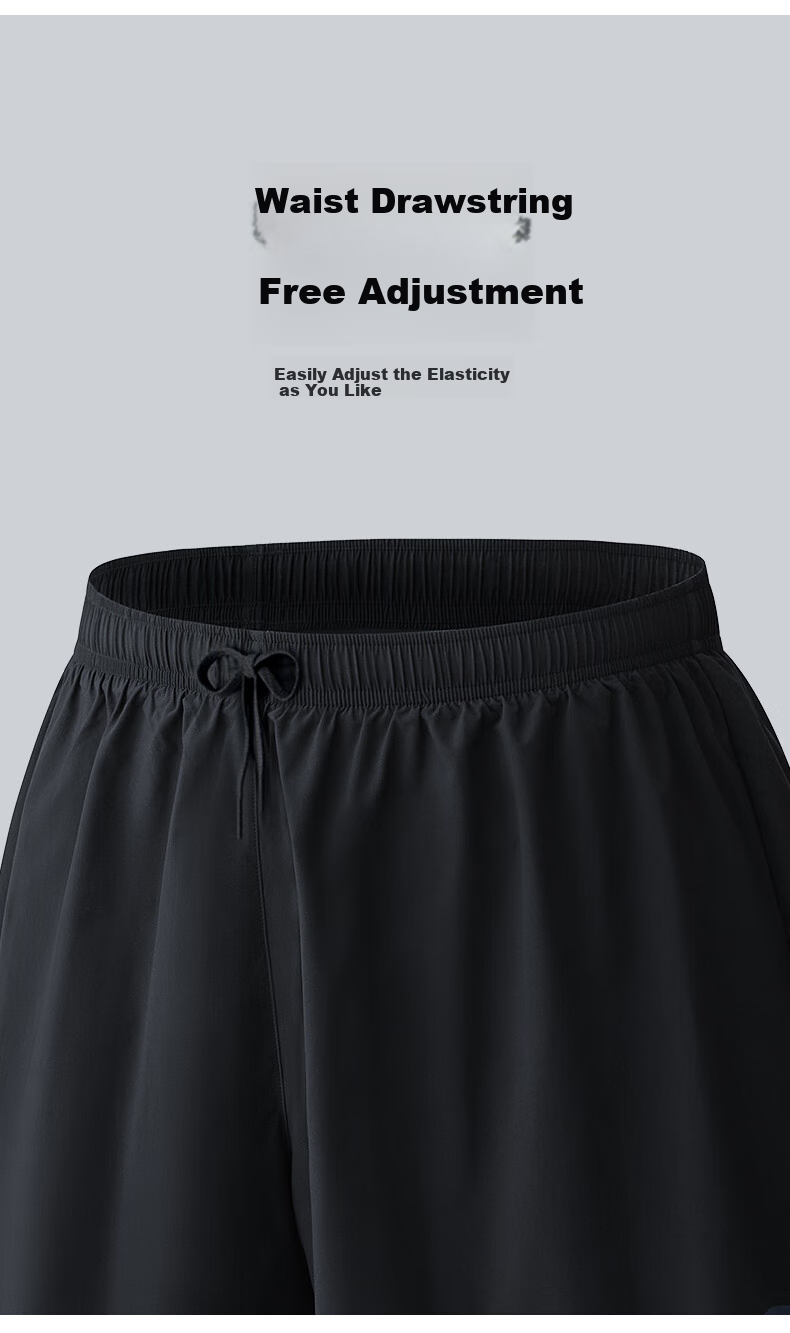 ANTA Men's Double-Layer Swim Shorts, Three-Quarter Length, Anti-Embarrassment, Quick-Drying, Breathable, Beach Shorts, Outdoor Swim Trunks for Men, Navy Blue XL 9