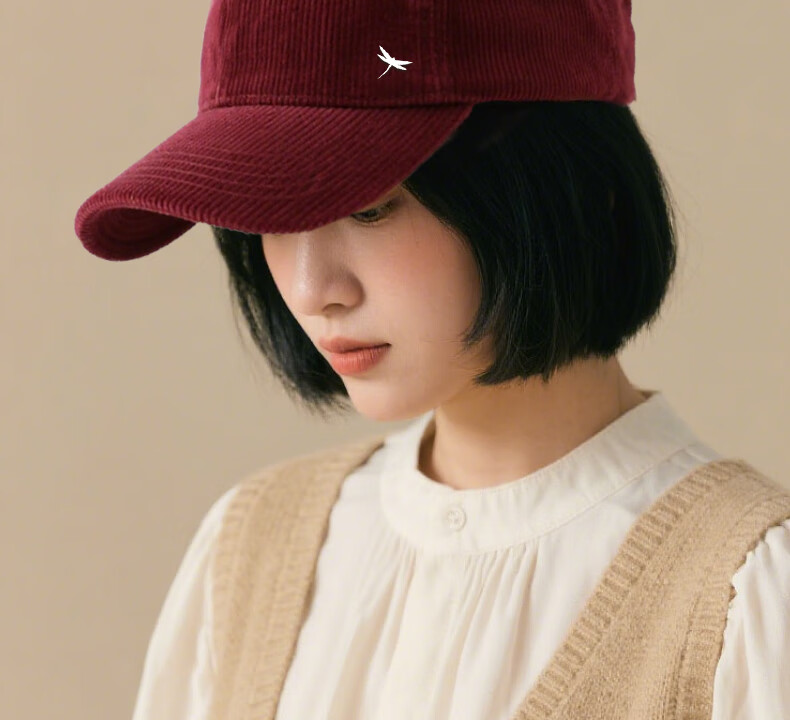 Red Dragonfly Women's Autumn Winter Warm Baseball Cap Korean Style Outdoor Sunshade Sunscreen Large Head Circumference Slim Face Duckbill Hat 6