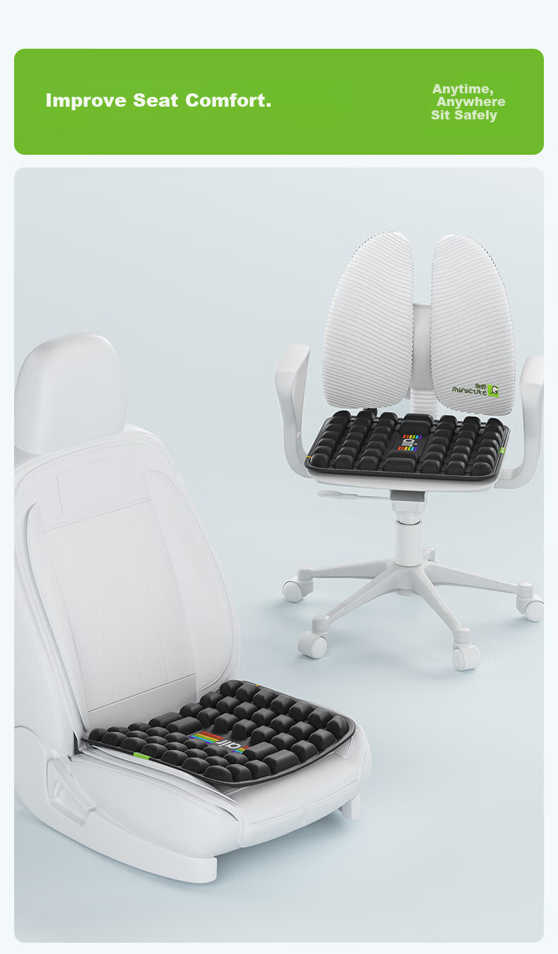 Minicute Ergonomic Cushion for Hemorrhoids, Breathable Seat Pad for Car And Office Chairs, All-Season Tailbone Protection, Non-Slip Chair Cushio 4