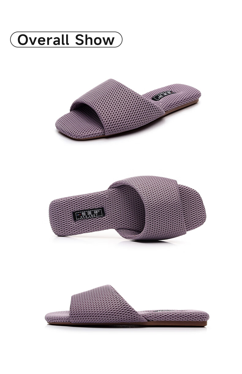 Hengyuanxiang Breathable Mesh Sandals for Couples with Cowhide Soles, Non-Slip Open-Toe Home Slippers for Men And Women, Summer, White, Size 40-41 13