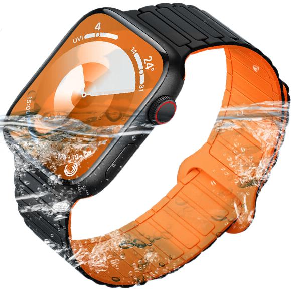 Ремешок BHO для Apple Watch, магнитный, силиконовый, двухсторонний, контрастный цвет, для S11/S10/SE3, S9/8/7/6/Ultra3/2-го поколения