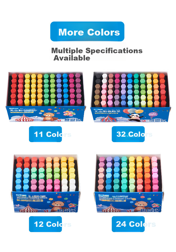 DSB Dust-Free Chalk, China Red, 48 Pieces Per Box, Non-Toxic, Specially Designed for Blackboard Chalk, Children's Use, CK-6602, End of Semester And Teacher's Day, Colorful Chalk with Vibrant Colors 5