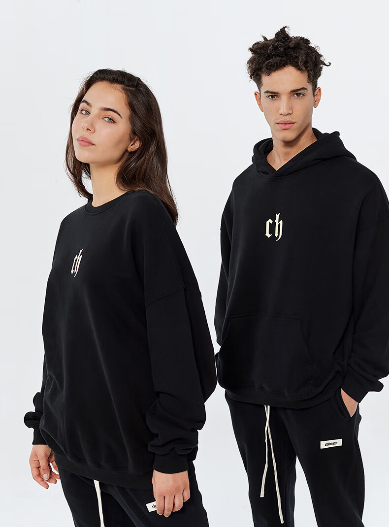 CHINISM CH Sweatshirt for Men, Spring And Autumn Classic Simple Couple's Top, Heavyweight American-Style Hoodie, Sports Casual Pullover Hooded Sweatshirt 12