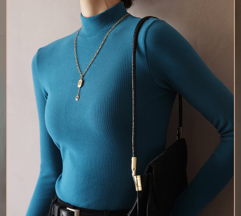 MiiOW Women's Half Turtleneck Fleece-Lined Thickened Base Shirt 2025 New Autumn Winter Warm Inner and Outer Wear Top 3