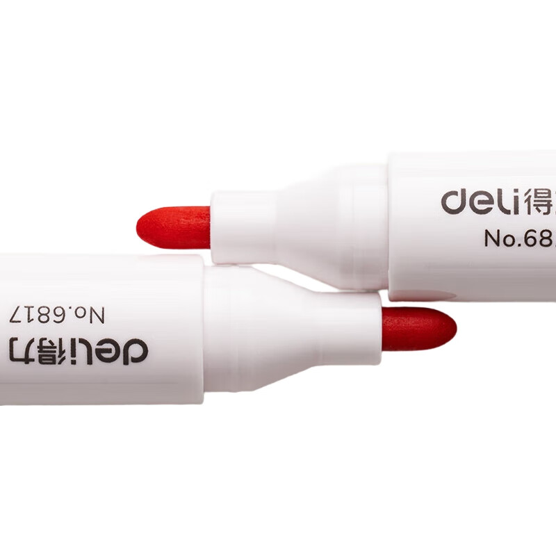 Маркеры для доски Deli P06817, красные, 10 шт. в упаковке, с толстым наконечником, износостойкие, для офиса, совещаний, обучения, 1.8 мм