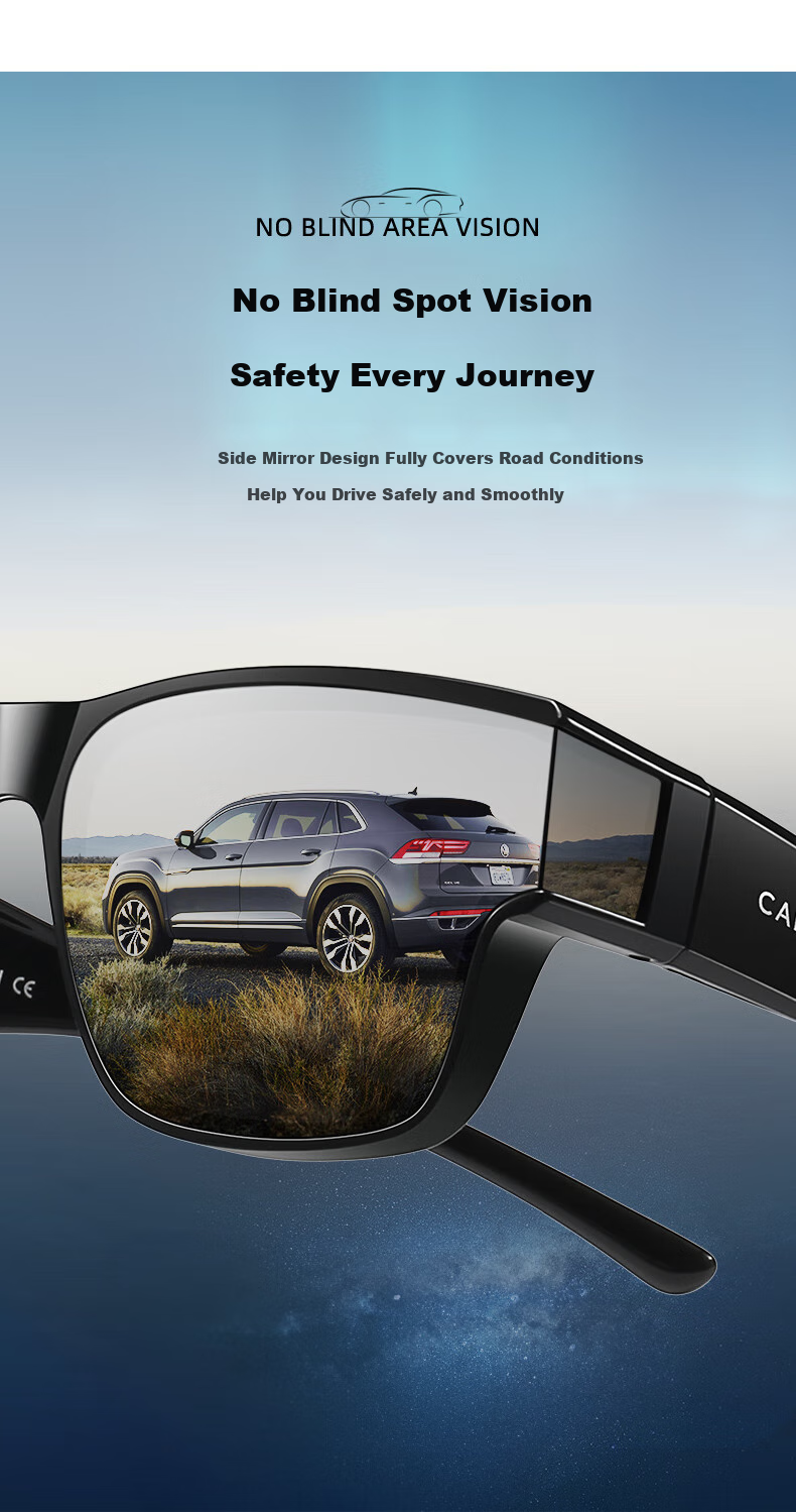 CAPONI Night Vision Driving Sunglasses Clip-On Unisex Photochromic Polarized Sunglasses Clip for Day and Night Use with Prescription Glasses 2