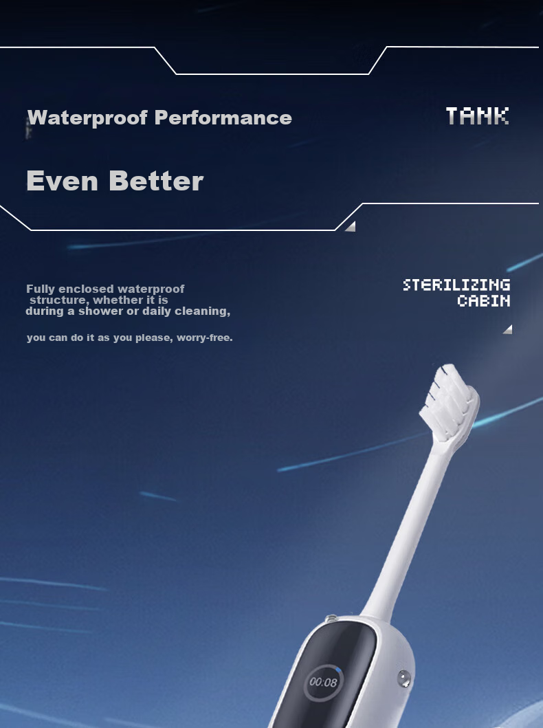 BAIR Large Screen Visual Intelligent Vibration-Scanning Integrated Sonic Electric Toothbrush with TFT Full-Angle Display, Deep Cleaning, Rechargeable Fully Automatic Soft Bristle Gum Protection Student Model, White, I5 14