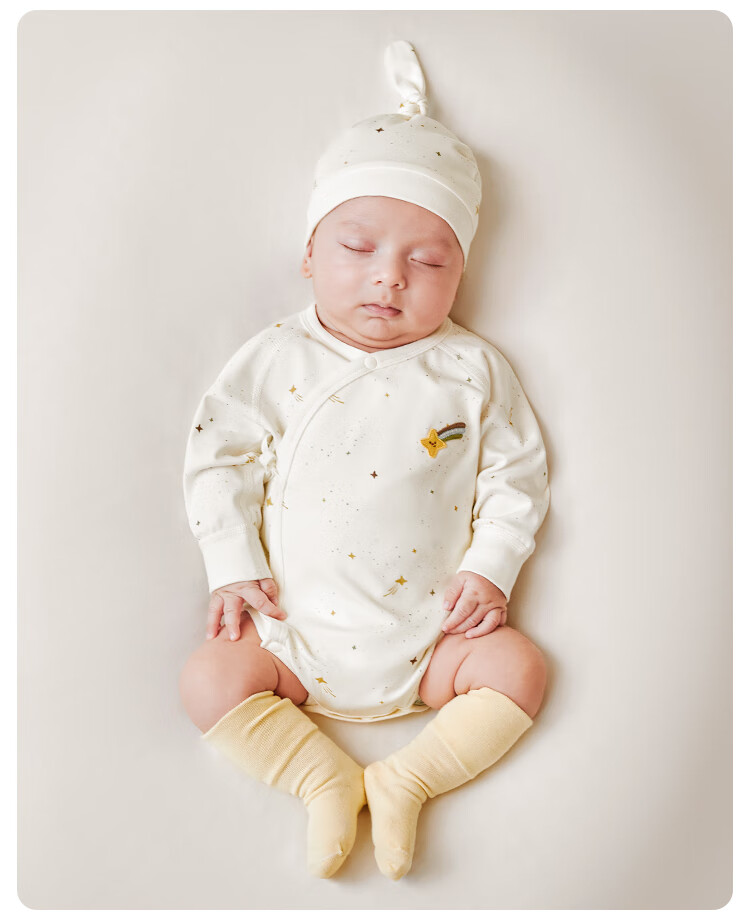 Weishi Muni Newborn Baby Long Sleeve Bodysuit Spring Autumn Triangle Romper Pajamas 6
