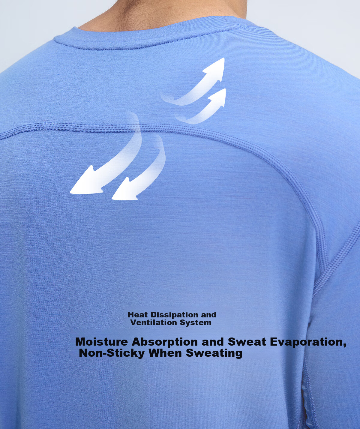 SURPINE Light Mountain Series Merino Wool Quick-Dry T-Shirt, Moisture-Wicking Outdoor Hiking Climbing Men's, Monet Blue, L 6