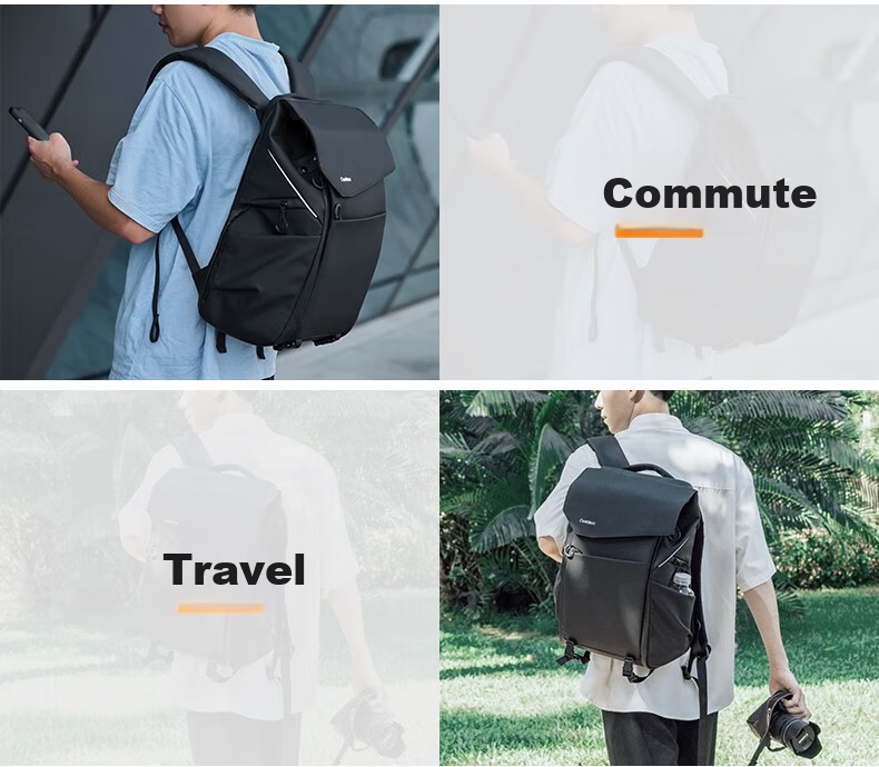 CWATCUN Kaideng Backpack Camera Bag with Separate Compartments, Large Capacity Travel Street Photography Bag, Quick Access Side Pocket for Two Cameras And Multiple Lenses, Suitable for Fuji, Sony, Nikon, Cano 3