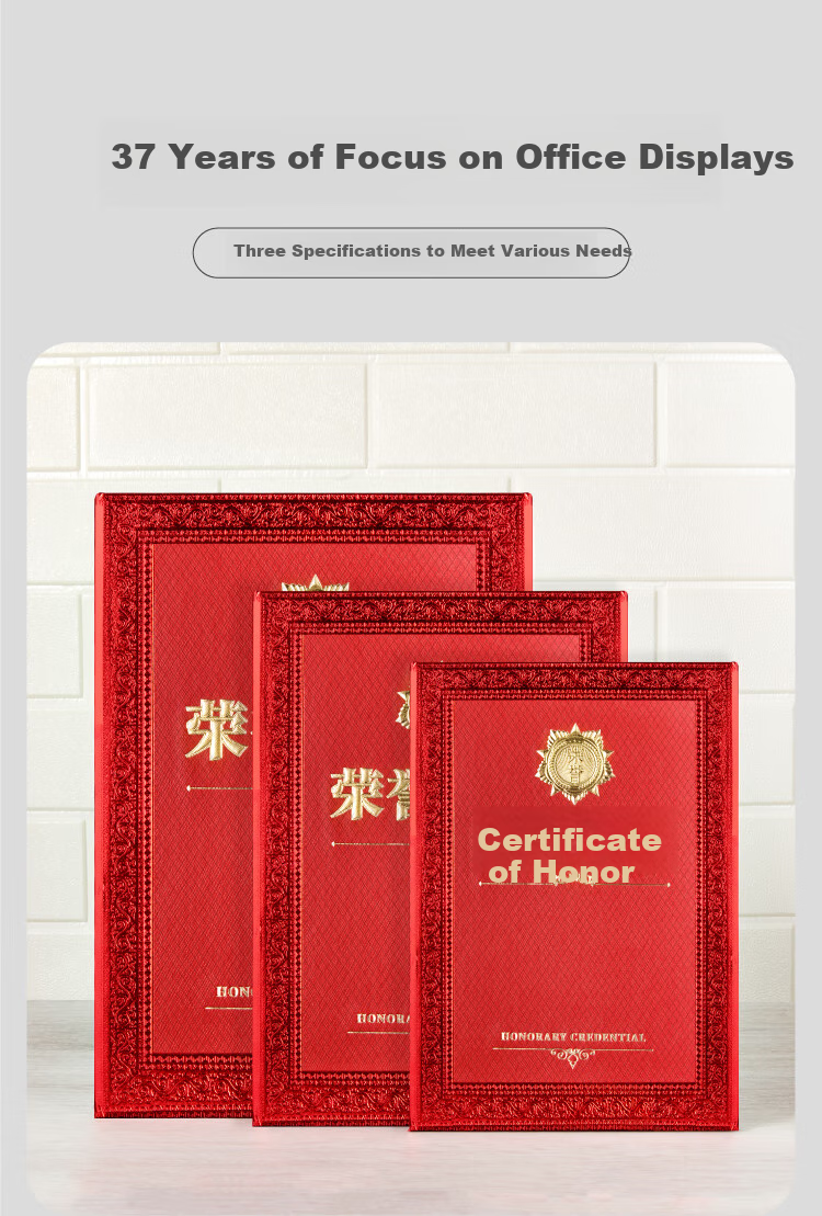 DSB (Disbi) 8K/10 Pack Medal Gold-Stamped Honor Certificate Shell, Award Certificate Blank Diploma Training Certificate, with 20 Inner Pages, 050831 4