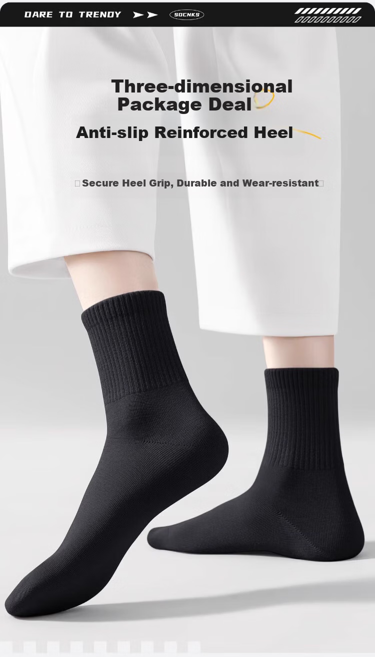 BADIGAO Disposable Socks for Men, Extra Large Size, Daily Wear, Summer Travel, Mid-Calf Length, No-Wash, Breathable, Odor-Resistant 9