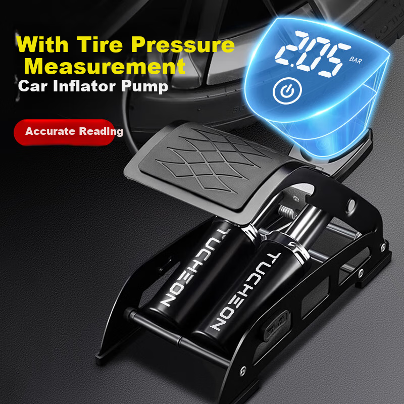 Ousen High-Pressure Foot Pump, Digital Display Car Tire Inflator for Sedans, Motorcycles, Electric Bikes, And Scooters