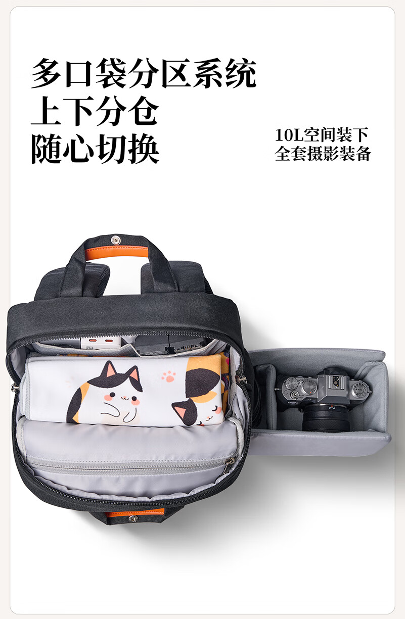 Llano C4 Light and Shadow Camera Backpack Portable Small Unisex Photography Bag One Camera Multiple Lenses DSLR Mirrorless Storage Bag Compatible with Sony, Canon, Fuji XT5, Nikon Z30/Z50 6