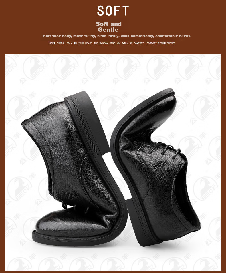 Gongyang Men's Leather Shoes, Business Formal Shoes, British Style Trendy Genuine Leather Shoes, Office Commute Derby Shoes, Black, Size 41 6