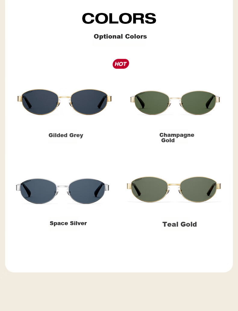 PARZIN Sunglasses for Women, Zhou Ye's Style [Qianjin Glasses], Vintage Style Eyeglasses, Driving Sunglasses for Men, Gift PZ8387 11