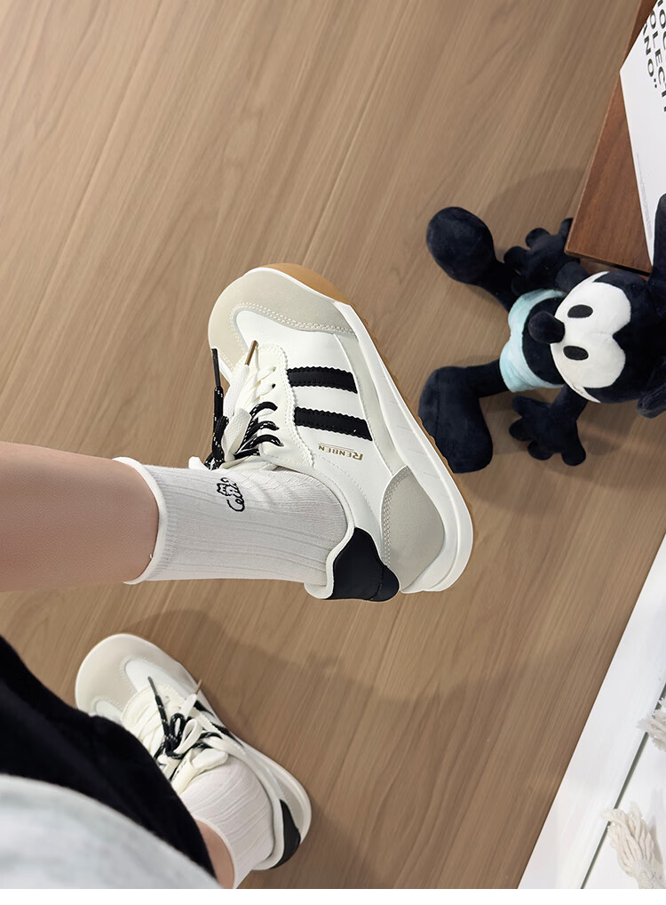RENBEN Versatile German Training Shoes for Women, 2025 New Casual Shoes, Women's Sneakers, White Black Gray, Size 39 (Runs Small by Half Size) 1