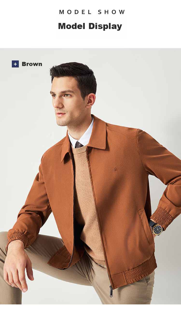 FIRS Men's Administrative Jacket, Spring And Autumn Business Casual Work Commute Wrinkle-Resistant Smooth Windproof Quality Twill Lapel Coat 4
