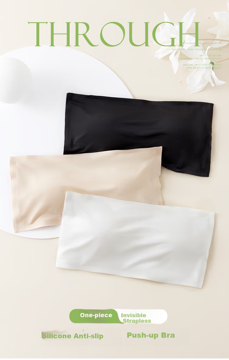 Caramella Bandeau Bra, Anti-Exposure, Non-Slip, Push-Up, Backless, Wireless, Strapless Underwear for Wome 2