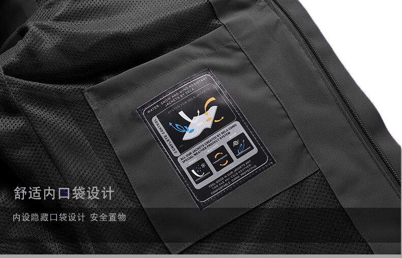 JEEP SPIRIT Men's Jacket 2025 New Autumn Winter Outdoor Windproof Waterproof Coat 6266 Dark Blue [Single Layer] 4XL 12