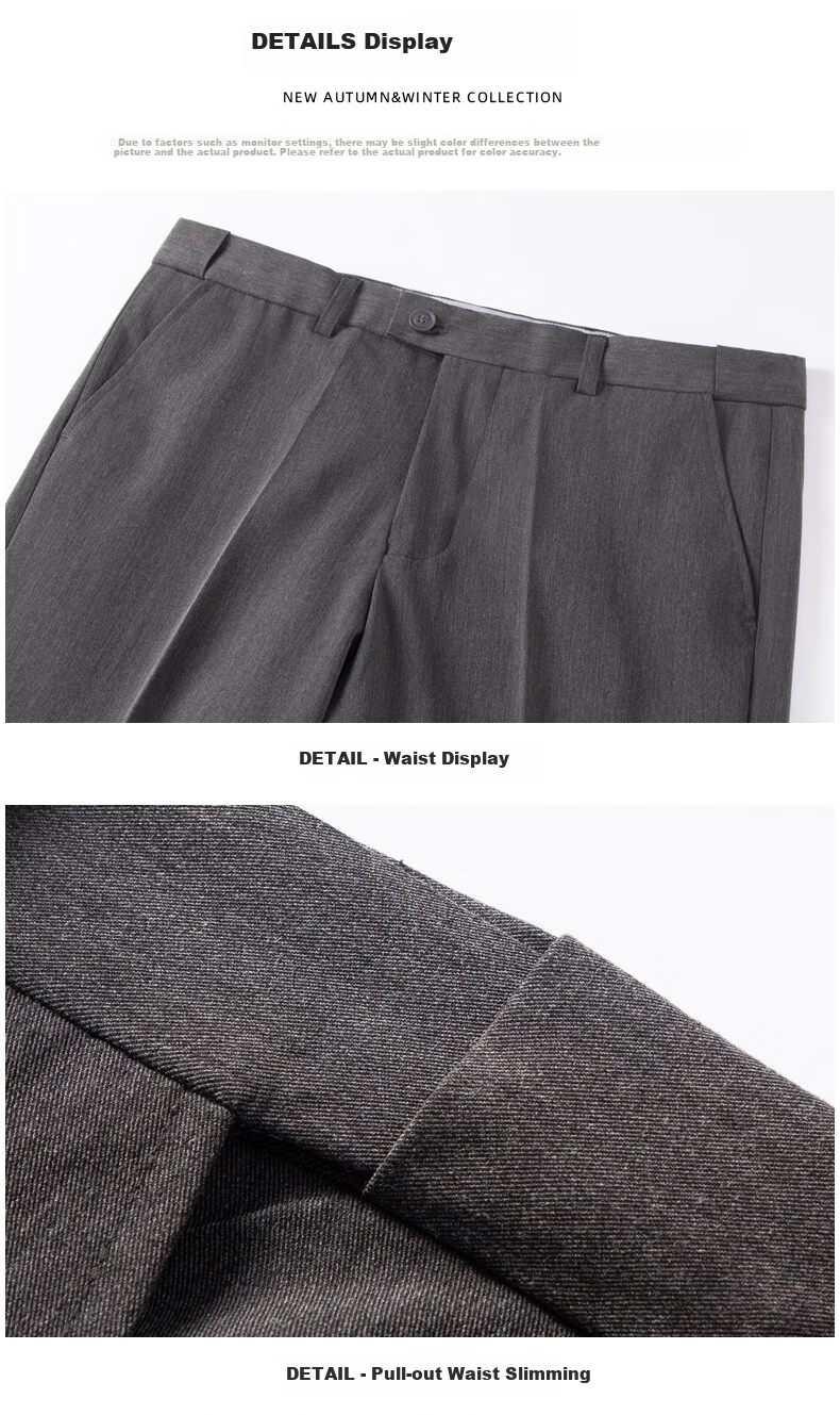 FIRS Men's Nine-Tenths Dress Pants, Straight-Leg Slim-Fit Casual Trousers for Young And Middle-Aged Men, Business Professional Work Pants, Long Pants for Office Wear 21