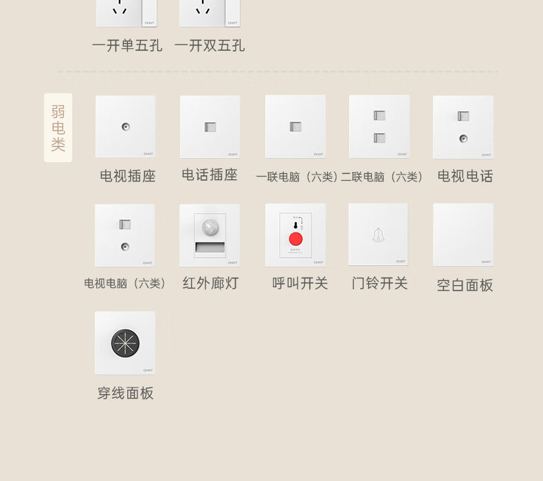 CHNT Switch Socket, No Spray Painting Cream Style Large Plate, Concealed Installation Socket Panel X1M Four-Hole Socket Cheese Yellow 6