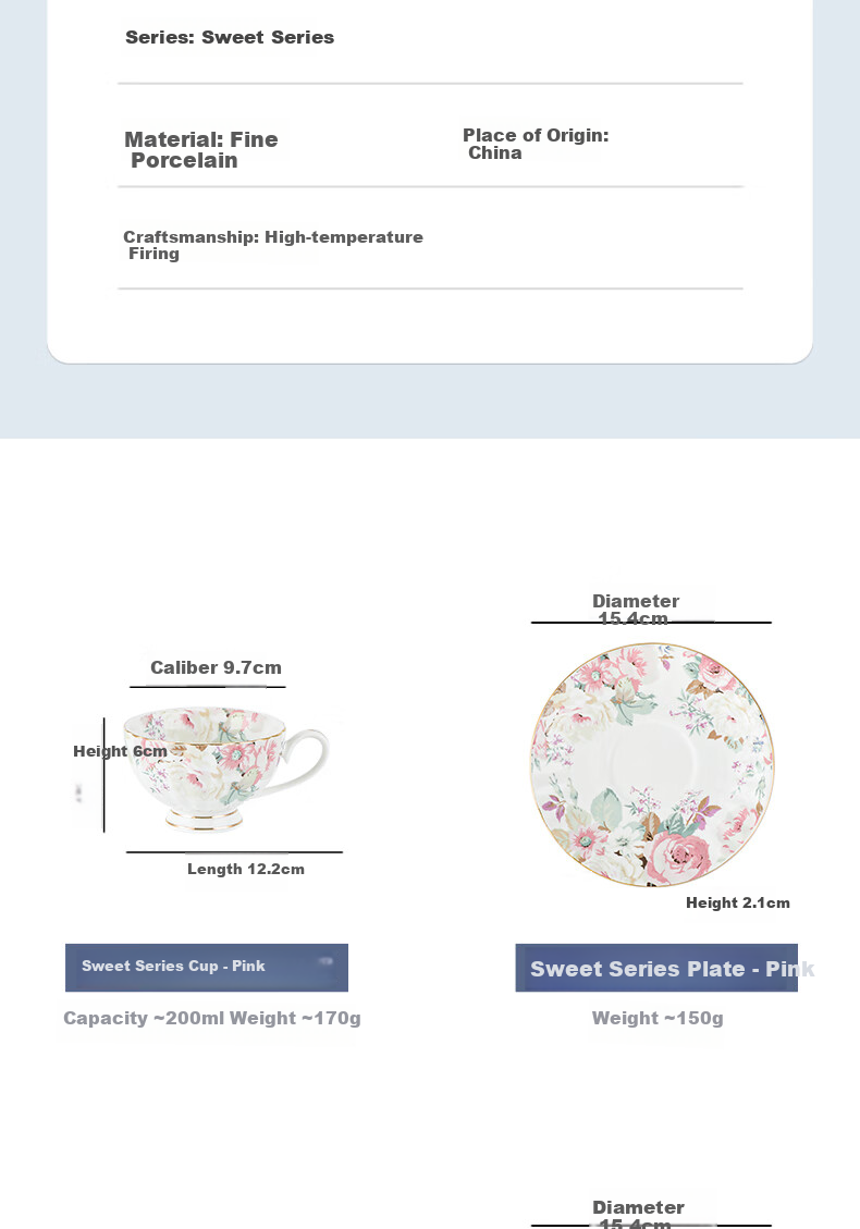 WOOCH Sweet Series Cup And Saucer Gift Box Set, Luxurious Exquisite Coffee Cups, Engagement Gifts, Wedding Favors, Housewarming Presents 6