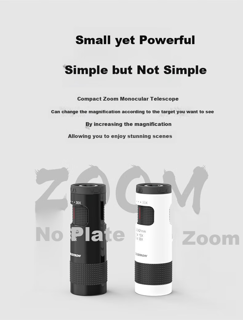Xingtelang Natural 10-30 Black Infinite Zoom High Magnification Lightweight Portable Professional Single-Tube Smartphone Telescope Gift 2