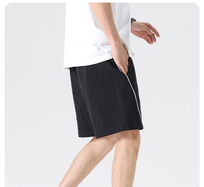 LangSha Men's Sports Shorts Summer Breathable Lightweight Loose Casual Outdoor Quick-Dry Running Fitness Ice Silk Five-Point Pants 29