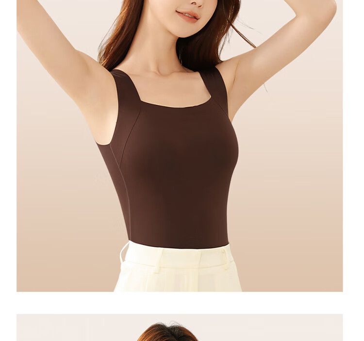 GUJIN Lightweight Warm Vest Women's Thermal Autumn Winter Bra-Free Innerwear Base Layer Camisole Skin-Friendly M 14