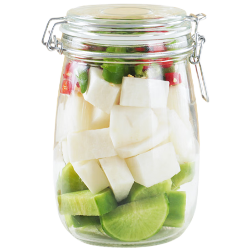 Baijie Glass Sealed Jar Food Grade Storage Jar 1000ml *2 Plum Wine Bottle Pickle Jar Canning Bottle