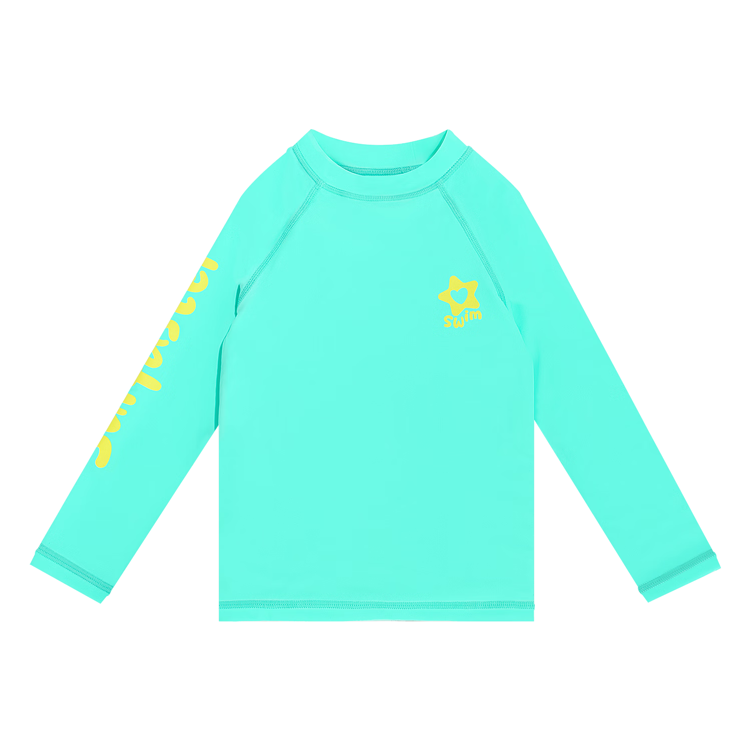 Sulang Fluorescent Safety | Eye-Catching Boys' Sun Protection Long-Sleeve And Pants Swimwear for Older Children, Bright Blue-Green, Size 140