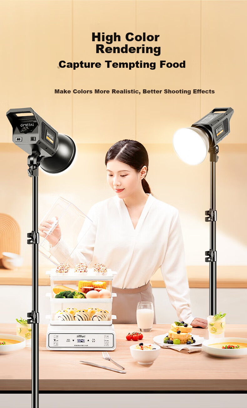 Jimantu Food Photography Light, Live Streaming Ingredients, Jewelry And Manicure Video Filming, LED Photography Light, Kitchen Soft Lighting 7