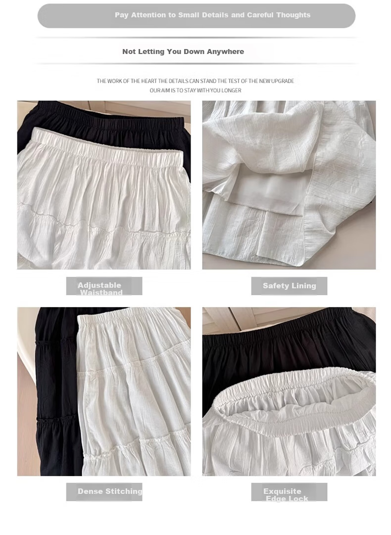 LangSha White Midi Skirt for Women, Spring 2026 New High-Waisted Slimming A-Line Puffy Skirt, Mid-Length Lace Cake Skirt 6