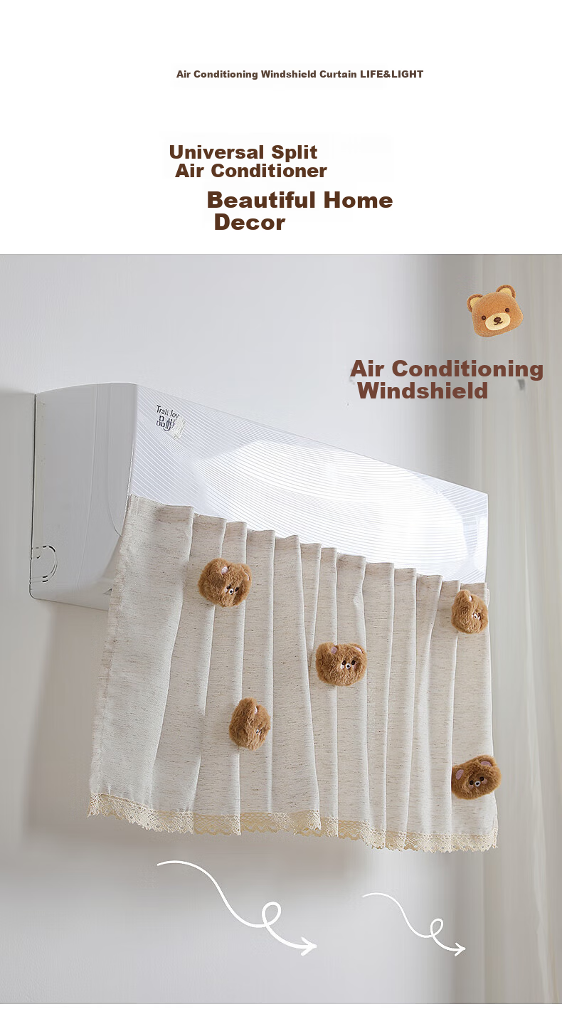 Hujia Air Conditioner Wind Deflector, Anti-Direct Blowing, No Installation Required, Dust Cover, Universal Hanging Type 3