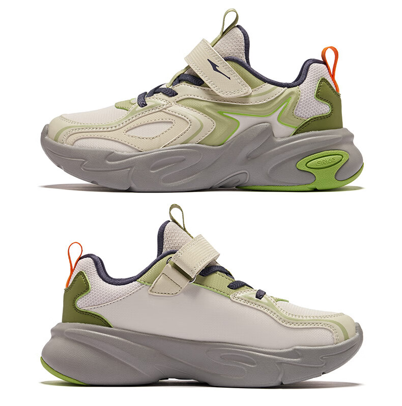 ERKE Kids Boys Sports Shoes Children's Leather Shock Absorption Casual Shoes Original Color/Yam Gray Size 31 46