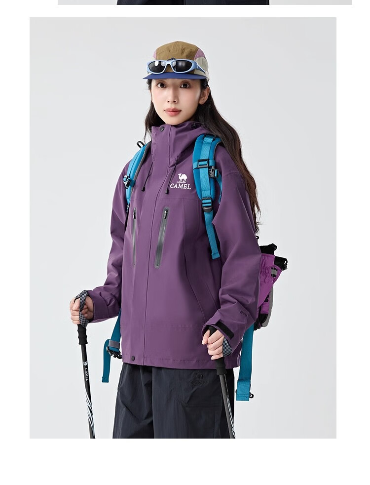 CAMEL [Wang Junkai's Choice] Outdoor Jacket Three-In Unisex Spring And Autumn Fleece-Lined Windproof Waterproof Mountaineering Coat 31
