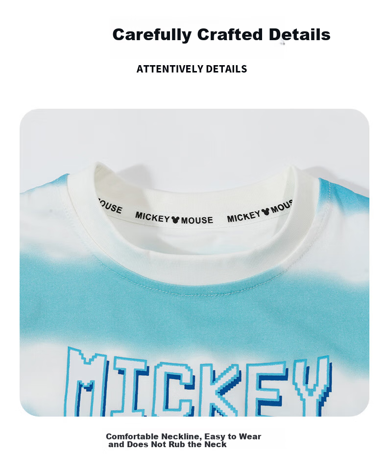 Disney Boys' Short Sleeve and Shorts Set Mickey Cartoon Casual Fashion Comfortable Breathable Summer New Blue Stripes Size 90 11