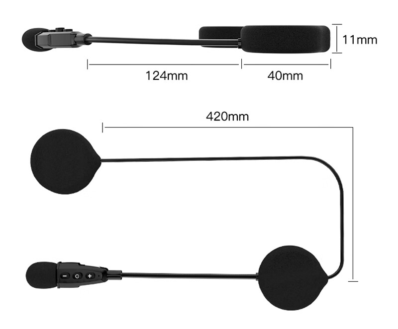 EJEAS E1+ Motorcycle Helmet Bluetooth Headset HD Sound Quality Earphones for Delivery Riding Universal Black 12