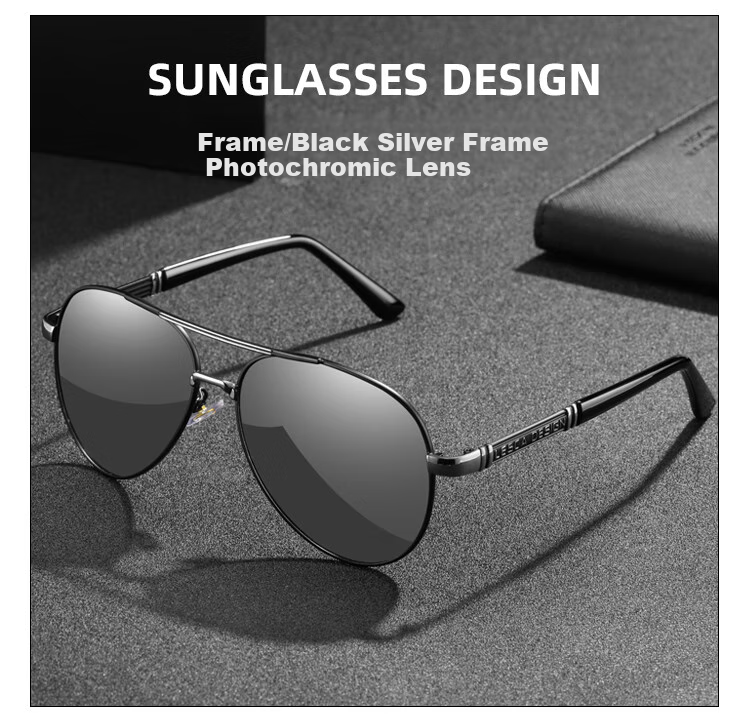 GOGOSOON New Pilot Sunglasses for Men, Driving-Specific Glasses, Photochromic Polarized Driving Sunglasses, Light-Sensitive Day And Night Fishing Sunglasses 19