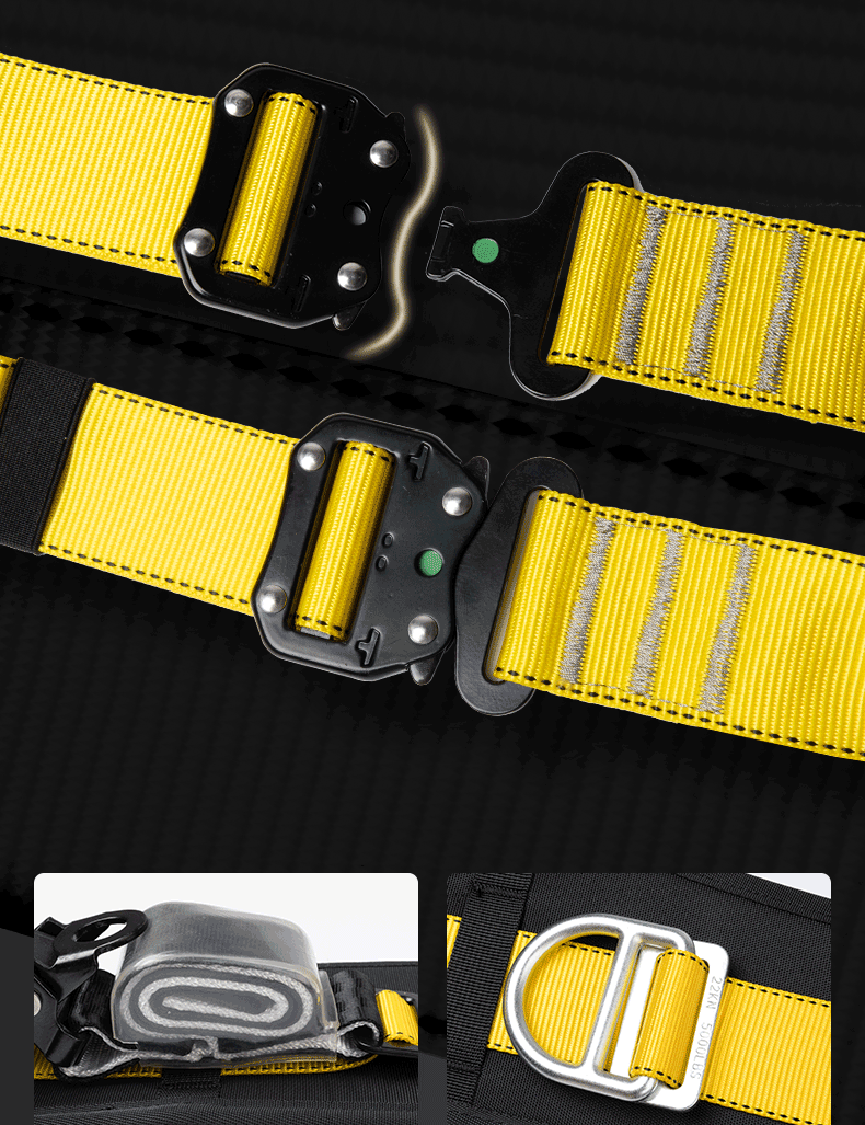 Kanler Quick-Adjust Single Waist Safety Belt Fall Protection Harness Set with Quick-Adjust Belt + 1.8m O-Shaped Hook 1