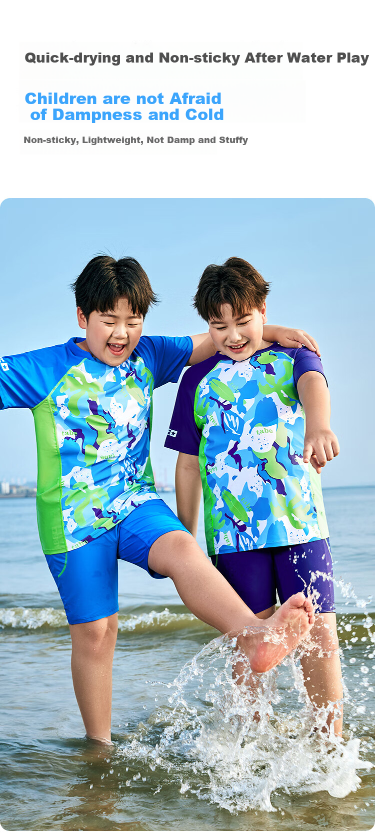 Xiaozhu Tuni Boys' Swimwear, Chlorine-Resistant Quick-Dry Children's Swimsuit, for Ages 6-12 Teenagers, Two-Piece Swimsuit for Older Childre 8