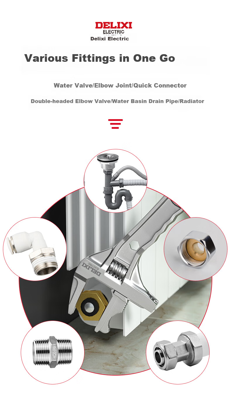DELIXI Plumbing Installation Bathroom Wrench, Universal Multi-Functional Wrench, Short Handle, Wide Opening, Faucet-Specific Tool 5